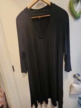 Whimsygoth Black Choker Midi Swing Dress 0x Cut Out Grunge Indicore